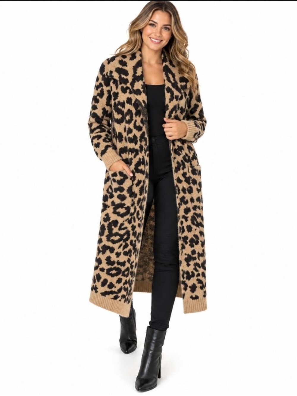 Torrid Leopard Print Long Duster Cardigan Open Front Sweater Sz 0 (Lg)